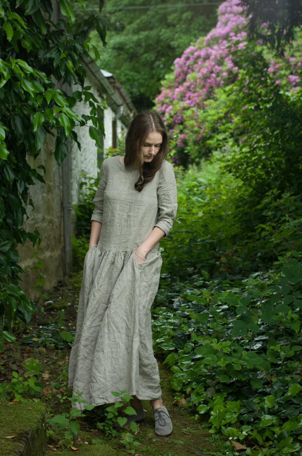 francesca linen dress Francesca Linen Dress | Ruffle Collar, Pockets