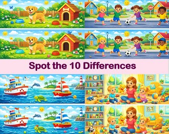 Spot the Differences | Brain Games | Printable Activity for Kids | PDF