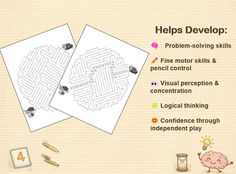 Maze Worksheets for Kids | 30 Fun Printable Brain Games (PDF Download) image 2