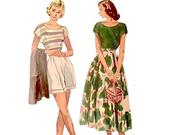 Vintage UNCUT FF 1948 Simplicity Misses' Three Piece Play Suit Pattern 2567 // Size 14 (32" Bust)