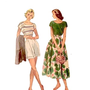 Vintage UNCUT FF 1948 Simplicity Misses' Three Piece Play Suit Pattern 2567 // Size 14 (32" Bust)