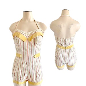 Vintage 1940s Misses' Cole of California Playsuit Swimsuit Romper // XS 0 2 image 1