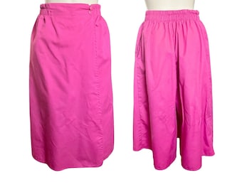 Vintage 1980s 90s Sears Carriage Court Sport Fuchsia Capris Skort // Size M 6 8 10