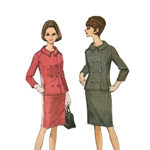 Vintage UNCUT 1960 McCall&#39;s Misses&#39; Suit with Double Breasted Jacket Pattern 7981 Size 12 (32&quot; Bust)