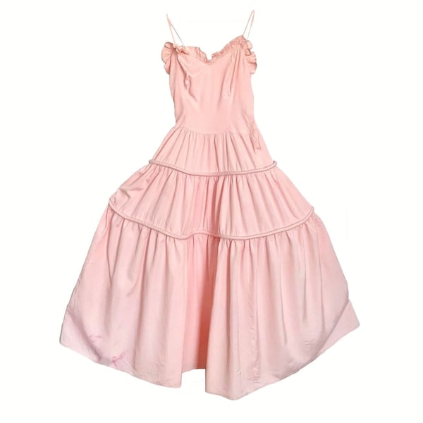 Vintage 1940s 50s Misses' Beautime Formal Pink Taffeta Dress // XS 0 2