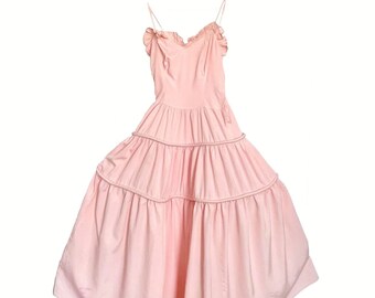 Vintage 1940s 50s Misses' Beautime Formal Pink Taffeta Dress // XS 0 2