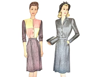 Vintage 1945 McCall's Misses' Dress Pattern 6271 // Size 16 (34" Bust)