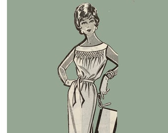 size 14 Vintage Patt-O-Rama 8282 /'wiggle/' dress with v-detailed bodice