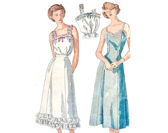 Vintage 1948 Simplicity Misses' Slip, Petticoat, and Camisole Pattern 2643 // Size 16 (34" Bust)
