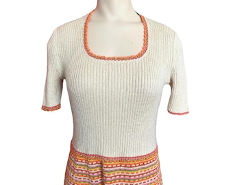 Vintage gebreide jurk Francesca for Damon uit de jaren 60 en 70 // Maat