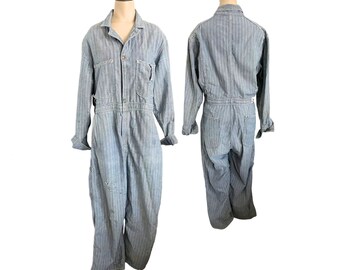 Vintage 1960s 70s Lee Union-Alls Denim Coveralls // Size 40 Short (5'4" to 5'7")