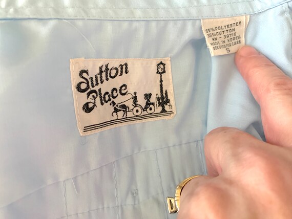 Vintage 1960s Sutton Place Men's Light Blue Retro… - image 6