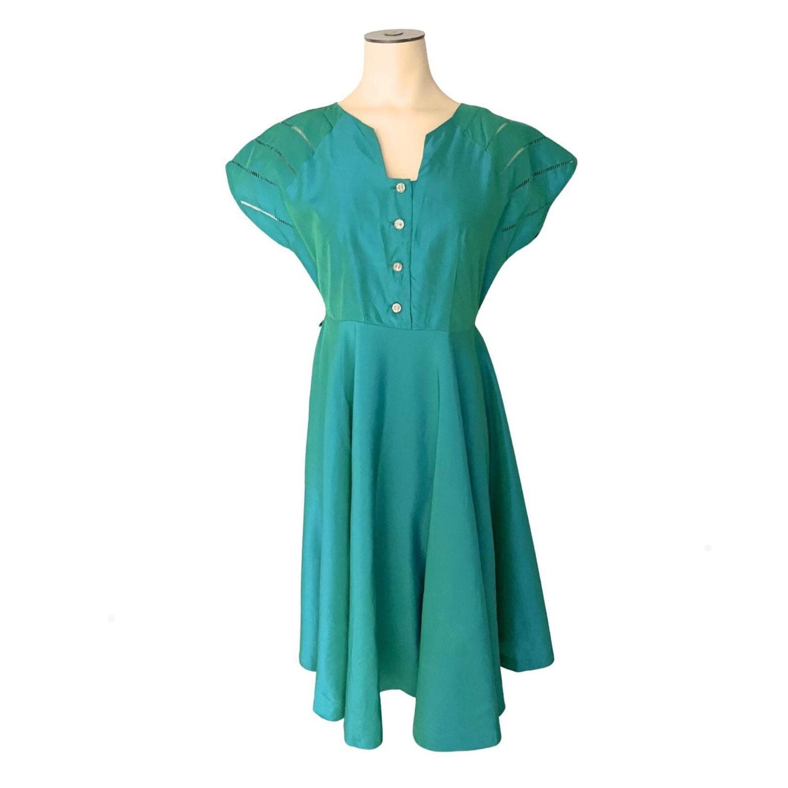 lace green mini dress Jade Floral Escondido Tiered Shift Midi Dress KELLY-RED-PINK / L by Sugarlips main image 1
