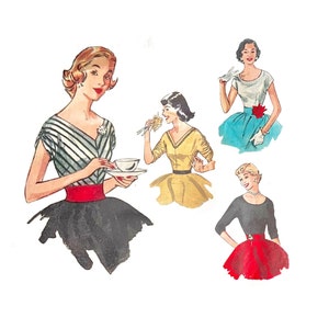 Vintage 1950s Simplicity Misses&#39; Blouse Pattern 4213 // Size 12 (30&quot; Bust)