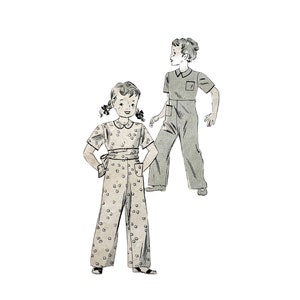 Vintage 1930s 40s Butterick Toddler's Coverall Pattern 8438 Size 2 (21" Chest)