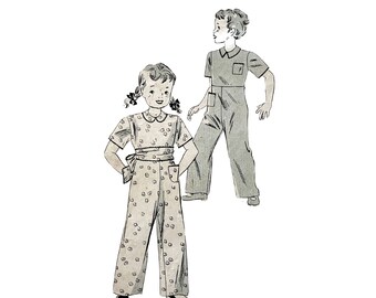 Vintage 1930s 40s Butterick Toddler's Coverall Pattern 8438 Size 2 (21" Chest)