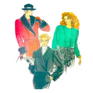Vintage UNCUT 1988 Vogue Misses&#39; Half-Size Jacket Pattern 9338 // Size 12-14-16 (34-38&quot; Bust)