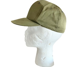 Vintage 1960s 70s Military Issue Olive Green Cap