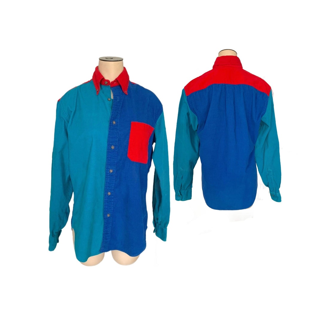 トップス unknown 80s 90s color blocking shirt Unknown 80s/90s color block shirt