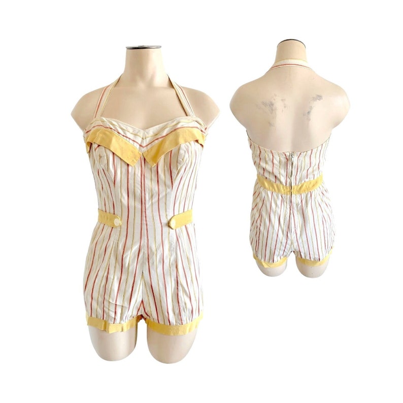 Vintage 1940s Misses' Cole of California Playsuit Swimsuit Romper // XS 0 2 image 1