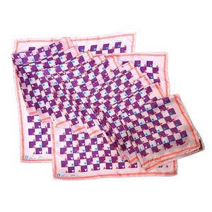 Vintage 1970s 80s Anne Klein for Perspectives Light Pink Purple Orange Silk Scarves New Old Stock