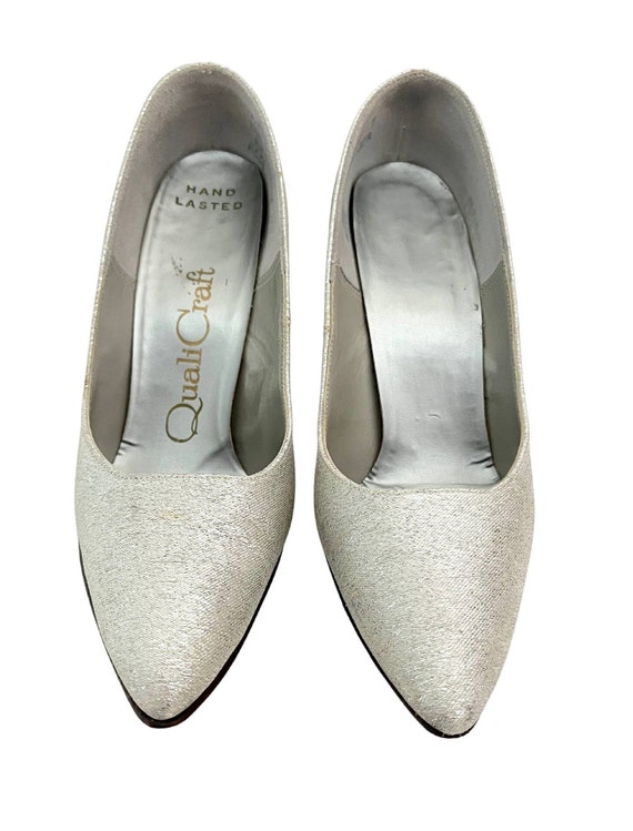 Vintage 1950s 60s QualiCraft Silver Metallic Heel… - image 3