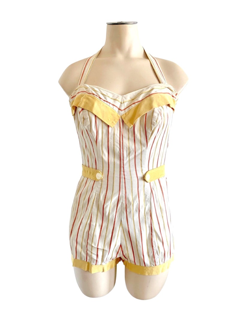 Vintage 1940s Misses' Cole of California Playsuit Swimsuit Romper // XS 0 2 image 2