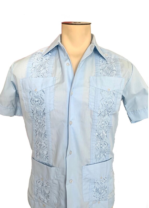 Vintage 1960s Sutton Place Men's Light Blue Retro… - image 4