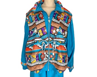 激レアデッドストック  2001製造 track suit 太線 Sergio Tacchini Vintage 90s Tracksuit Set Colorblock: Shiny Avio