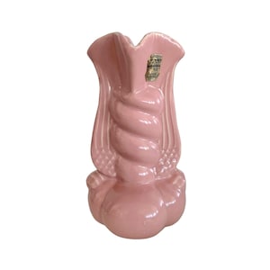 Vintage 1940s Niloak &quot;Winged Victory&quot; Pink Vase