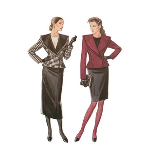 Modello vintage non tagliato per giacca e gonna da donna New Look anni &#39;80, 6159, taglie 8-18 (seno 31 1/2-40&quot;)