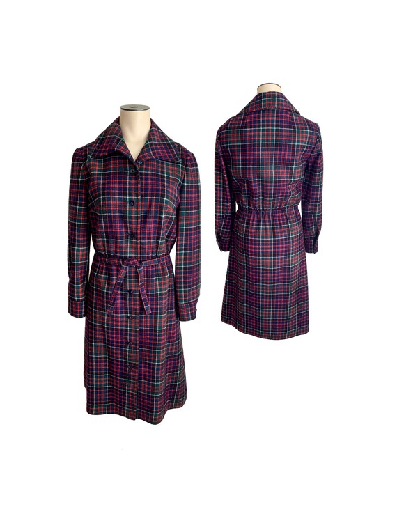 Vintage 1970s Misses' Pendleton Plaid Shirtdress D