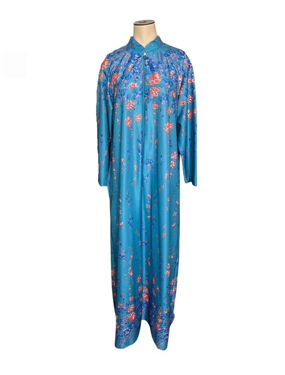 Vintage 1970s 80s Misses' Mandarin Collar Nightgo… - image 2