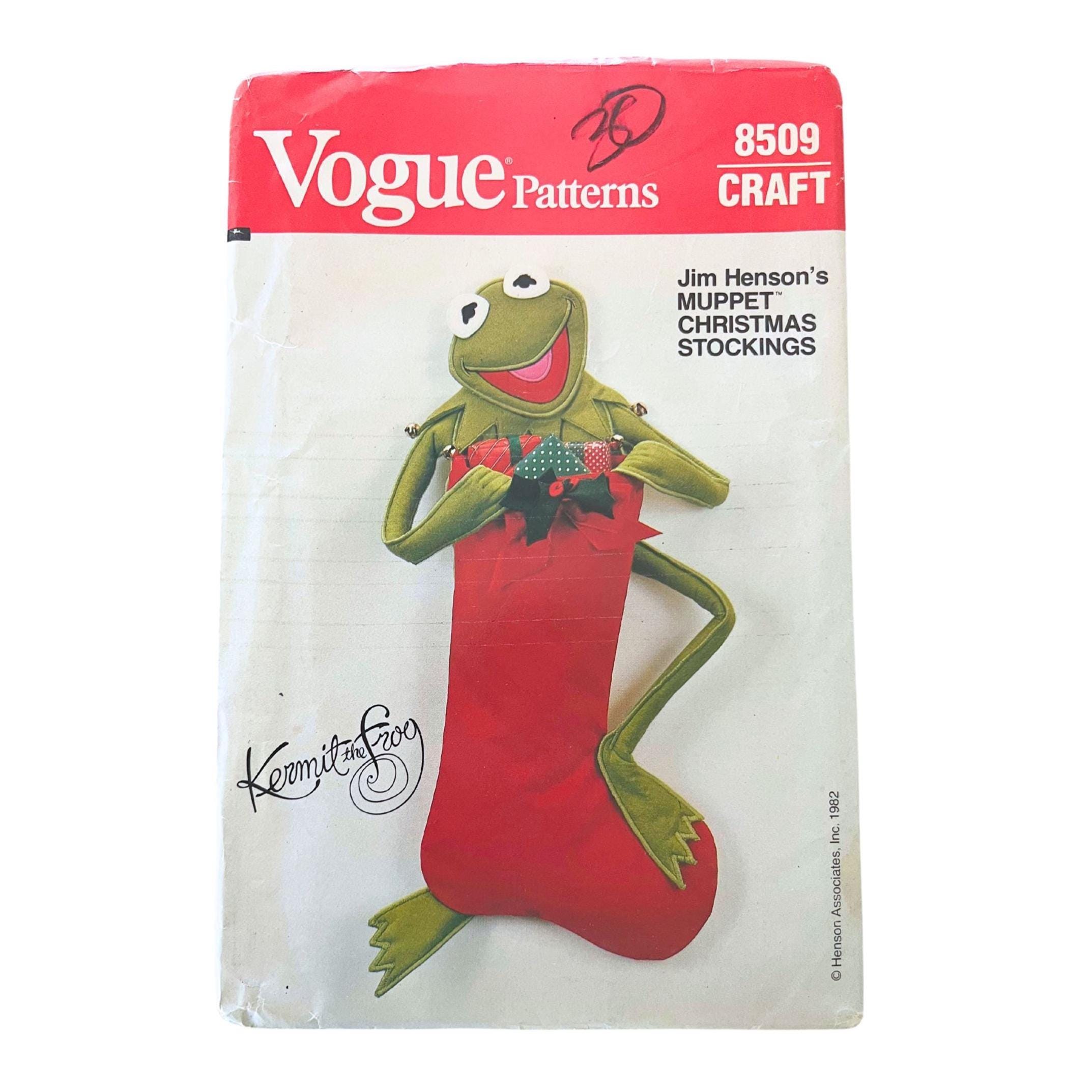 Vintage 1982 UNCUT Vogue Kermit the Frog Muppets Christmas
