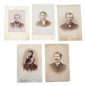 Antique Victorian Studio Portrait Photographs 1800s // Approx 6.5&quot; x 4.25&quot;