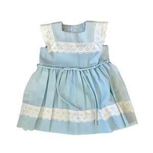 Vintage 1960s Fischel Toddler Girls' Blue Sleeveless Dress With Eyelet Trim  // 3T 4T - Etsy