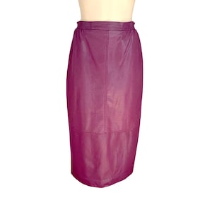 Vintage 1980s 90s Misses&#39; TJ Lila Soft Kunstleder Rock // 4 6 8 Small Medium