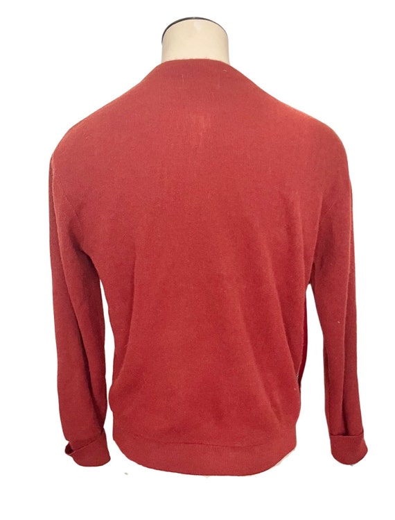 Vintage IZOD acrylic knit cardigan, made in the USA, men's size XL acrylic burgundy type Vintage Second Hand