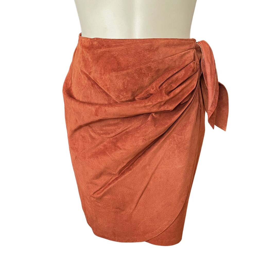 Vintage 1980s Liz Roberts Robert Elliot Chestnut Suede Leather