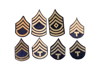 1940年代のヴィンテージ、第二次世界大戦時のアメリカ陸軍軍曹階級章