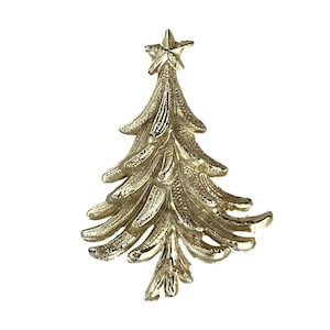 Vintage Christmas Brooch Pin Silver Tone Christmas Tree