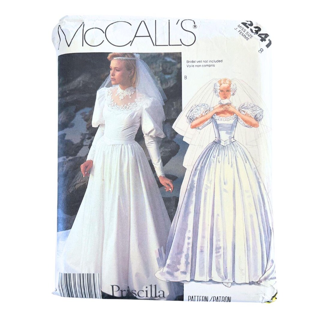 Robe de mariée vintage non coupée 1986 McCall's Mademoiselle