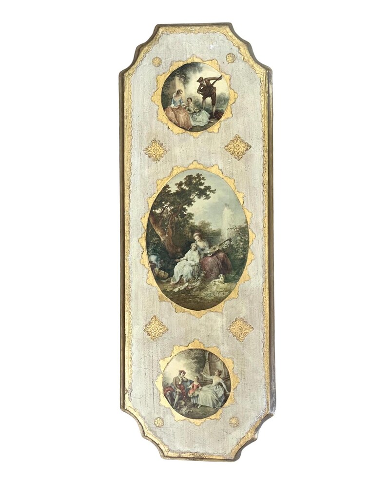 Vintage 1950s 60s Florentine Italian Wood Wall Hangings Plaques Set of ...