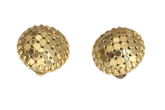 Vintage 1970s 80s Whiting Davis Gold Mesh Round C… - image 2