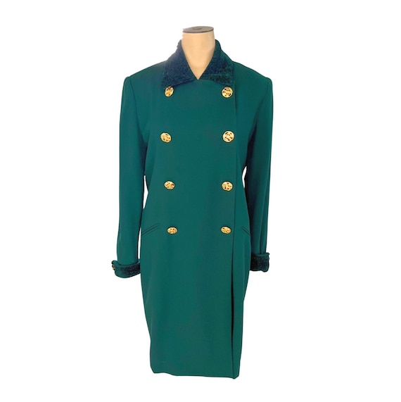 archive 90s Lieve van gorp wool coat コート Vintage 1980s 90s Richard Warren Green Wool Coat With Chenille