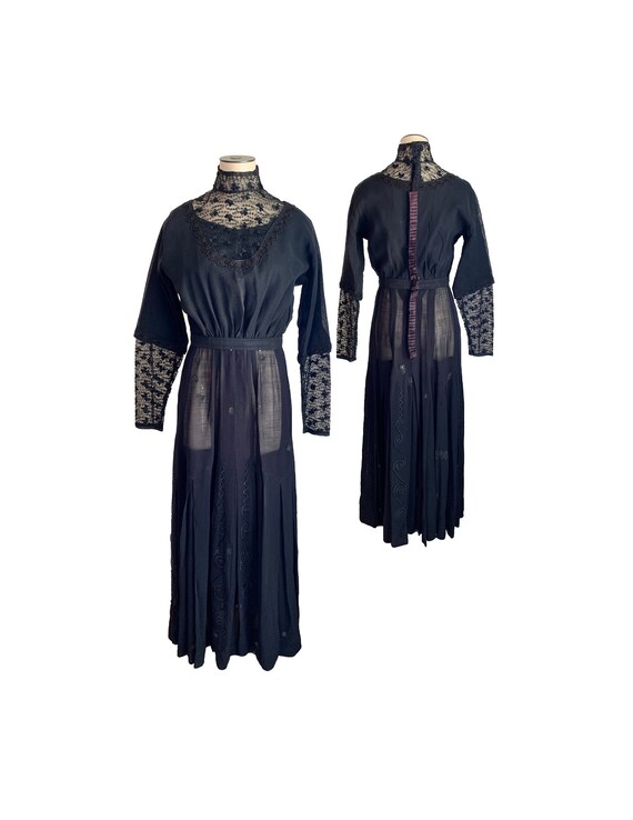 Antique Vintage Victorian Edwardian Misses' Black
