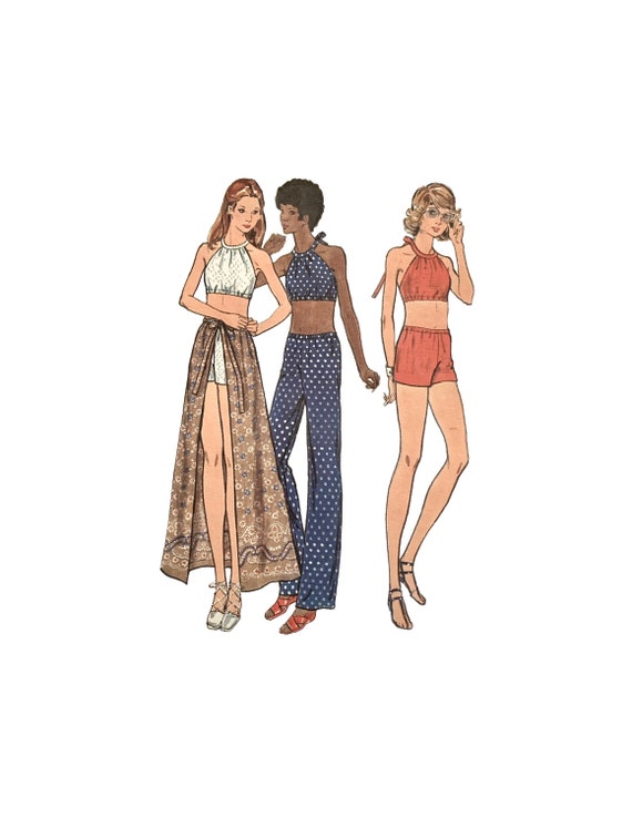 Vintage UNCUT 1970s Butterick Misses' Top, Pants, Shorts & Skirt
