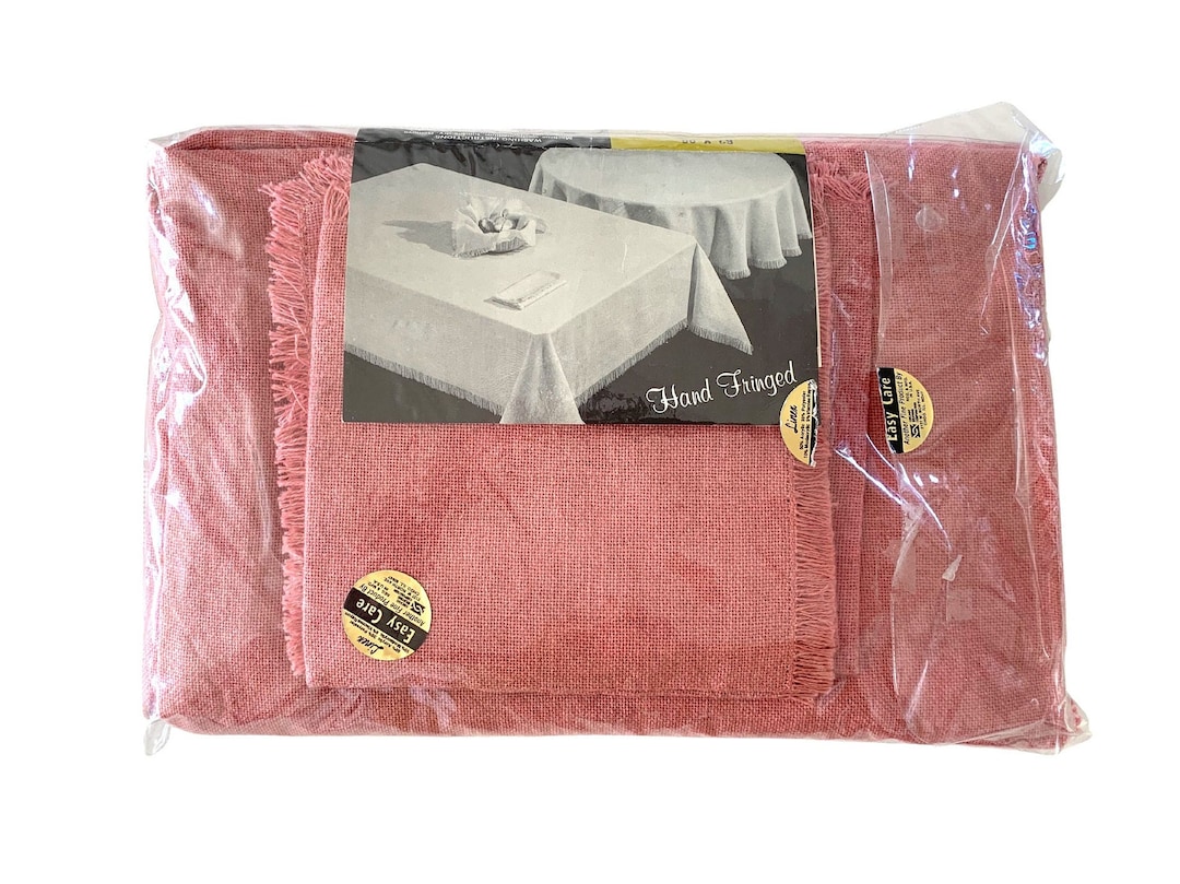 Vintage 1960s 70s Chicago Weaving Corp Mauve Dusty Rose Pink Linen