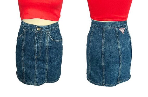 Salopette Denim Guess Jeans Vintage Années 80 - Bleu Stonewashed - Fabriqué Aux États-Unis - Taille S - Occasion Très Bon état