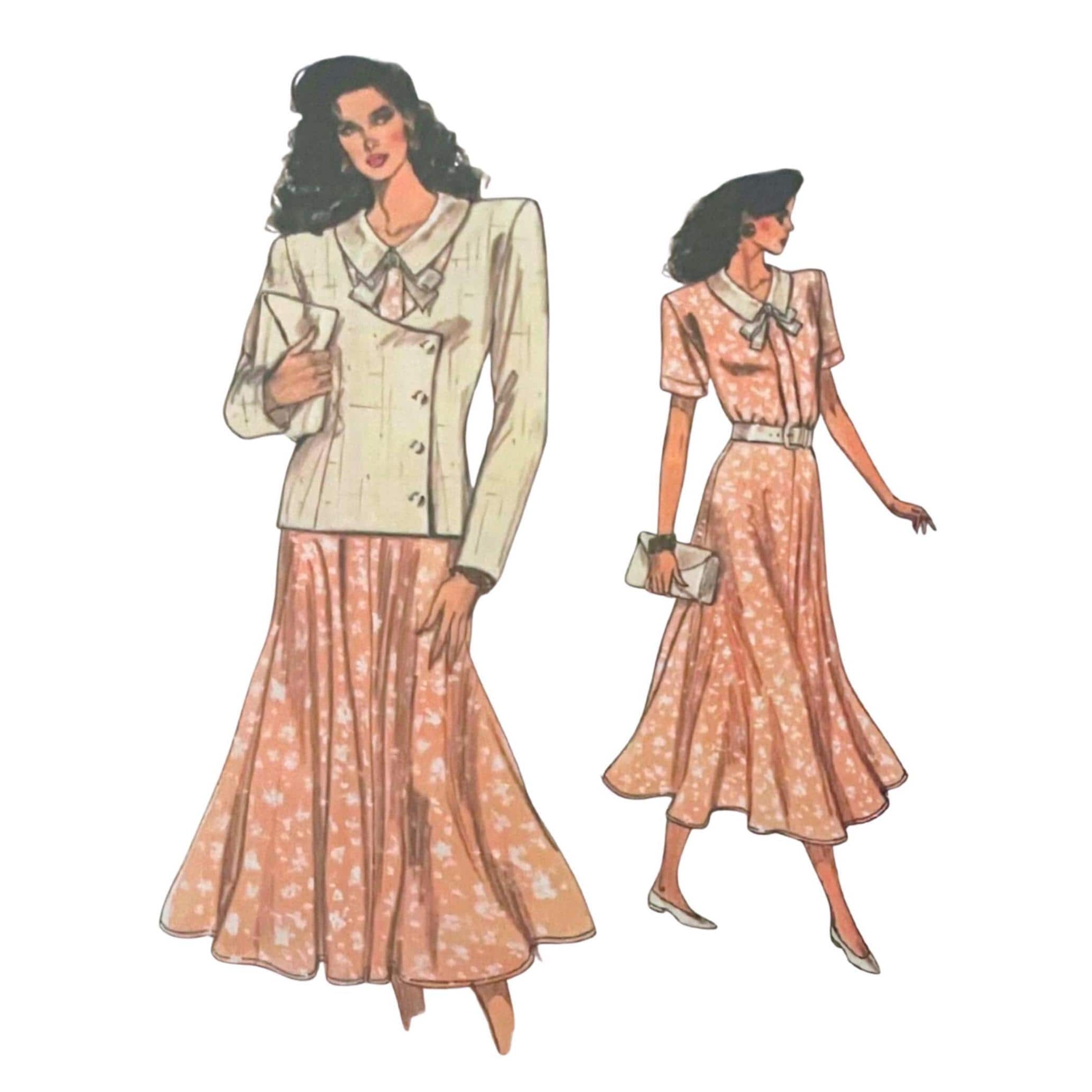 Pattern 9941 Vintage UNCUT 1980s Vogue Misses' Dress and Jacket Pattern 9941 // Size ...